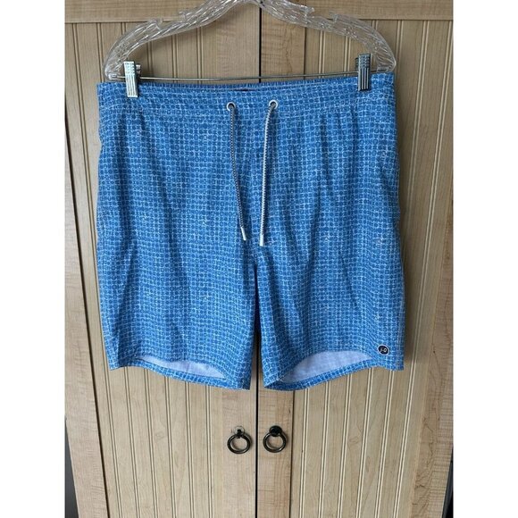 Johnnie-O Trunks Men's Tyndall Boardshorts Swim Riptide Blue Size Large EUC - Picture 8 of 8